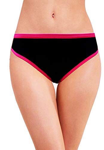 Image of RC. ROYAL CLASS Women Cotton Solid Black Bikini Multicolored Panty(Pack of 3)
