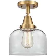 Innovations 447-1C-BB-G72-LED Transitional LED Flush Mount from Franklin Restoration Collection in Brass Finish,