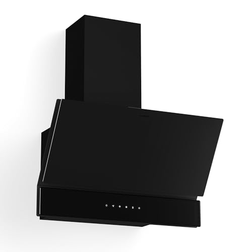 Klarstein Velaire Hotte Aspirante 60 cm - Hotte Décorative, 820 m³/h, LED, Classe A++, Commandes Tactiles, Filtre Charbon, Silencieuse, Cuisine Moderne, Noir