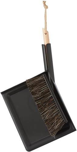 SMART(スマート) DUSTPAN&BRUSH SET ほうき ちりとり 便利 おしゃれ BLACK 黒 SM-005BK