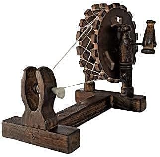 Wooden Gandhi Charkha Spinning Wheel Home Decor Decorative Handmade Item | Brown Colour