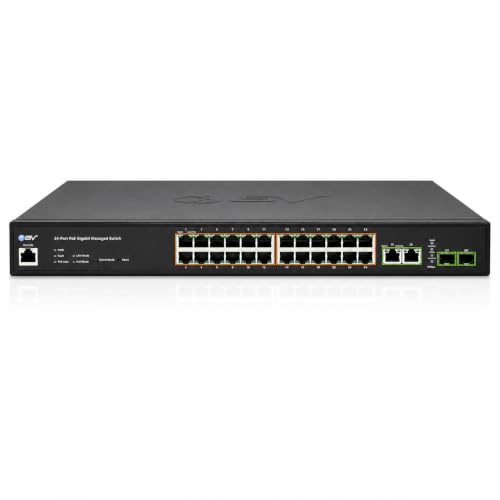 Image of BV-Tech 24-Port Gigabit PoE+ Managed Switch with 2 Ethernet & 2 SFP Uplinks | High-Performance, NDAA Compliant | POE-SW2404G-MG-PLUS