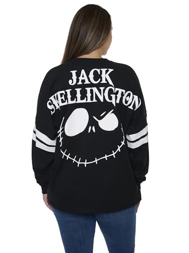 Disney Womens Long Sleeve Jersey Oversized Skellington