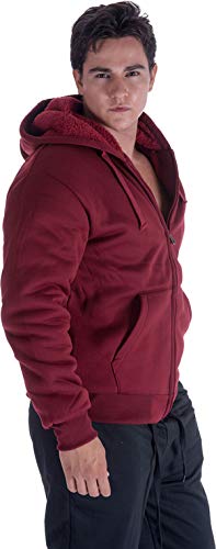Image of Yasumond Hoodies for Men Zipper Fleece Sweatshirt Heavy Sherpa Lined Hooded Warm Winter Coats Big Tall