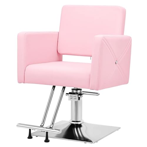 Barber Salon Chairs for Hair Stylist Hydraulic Hair Salon Chair Pink