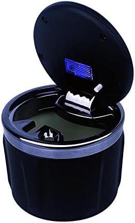 Ashtrays for Cigarettes Car Ashtray Multi-function Led Lights With Cover Car Supplies Auto Interior Accessories Home Ashtrays (Color : Gris)