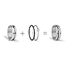 BERING Combinaison de Bagues Échangeables pour Femme en Argent et Noir avec le Système Unique Twist & Change, Rhine #1
