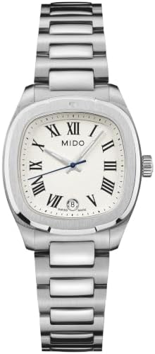 MIDO Multifort TV 28 - Swiss Quartz Watch for Women - White Dial - 28mm Stainless Steel Case - M0491101126300