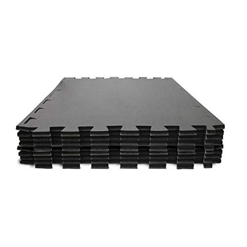 Kit 6 Tatames Eva 100x100x30mm Preto e Cinza