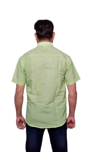 Image of Men's Casual Shirt | Half Sleeve Khadi Cotton Shirt | Regular Fit Stylish Summer Wear | Comfortable Daily & Office Casual Shirt for Men