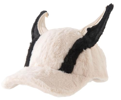 URAWOW Winter 3D Dog Ears Baseball Cap Y2k Faux Fur Doberman Warm Hat Women Men for Outdoor Travel