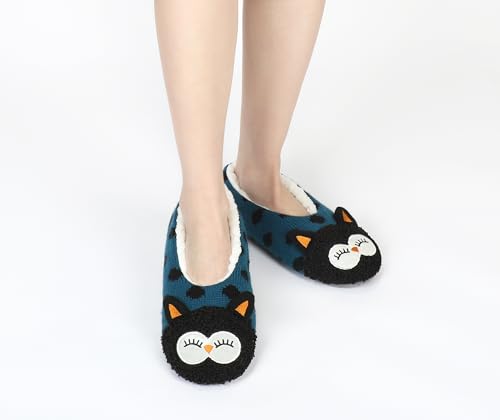 Image of DICUIRD Womens Animal Slipper Socks Non Slip Gripper House Slippers