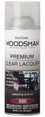 Easy Care Woodsman 12 Ounce Aerosol Oil Based Clear Gloss Lacquer Protective Finish Spray - Pack of (1)