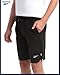 Reebok Boys Shorts - 2 in 1 Basketball Shorts with Compression Liner and Pockets - Gym and Running Boys Athletic Shorts, Size 14-16, Black
