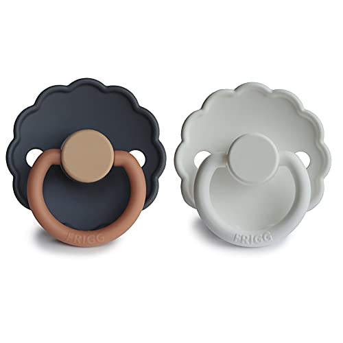 Image of FRIGG Daisy SilkySoft Silicone Baby Pacifier | Made in Denmark | BPA-Free (Aurora /Bright White, 0-6 Months)