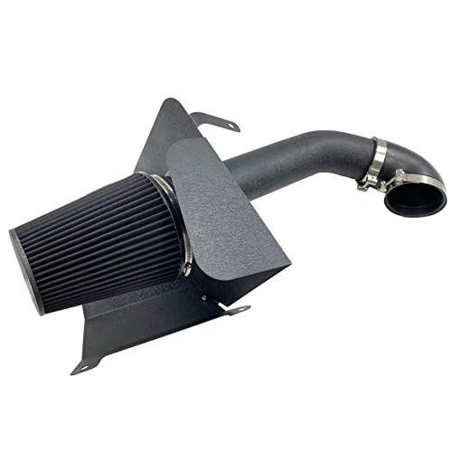 Performance Cold Air Intake with Heat Shield Replacement for 2007-2008 Chevrolet Silverado Sierra 1500 4.8 5.3 6.0 V8 (Black Tube & Black Filter)