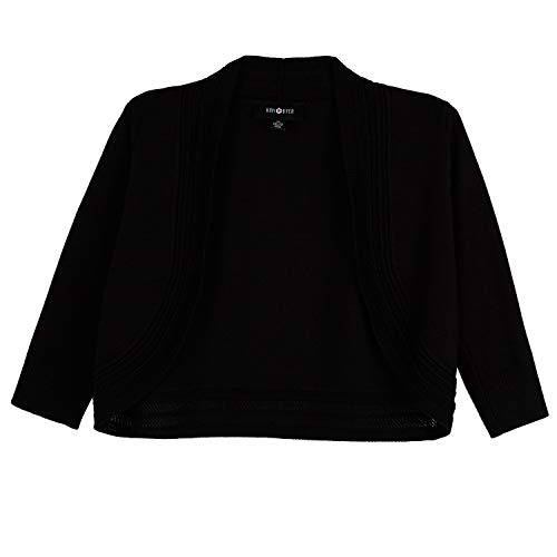 Amy Byer Elbow Sleeve Cropped Cardigan, Black, Small