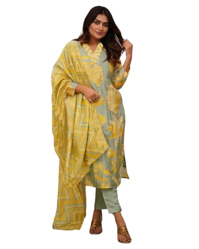 Image of FABNEX Kurta Set for Women | Women Kurta Pant Set |Cotton Blend Regular Women Kurti with Dupatta (Mix Set 3)