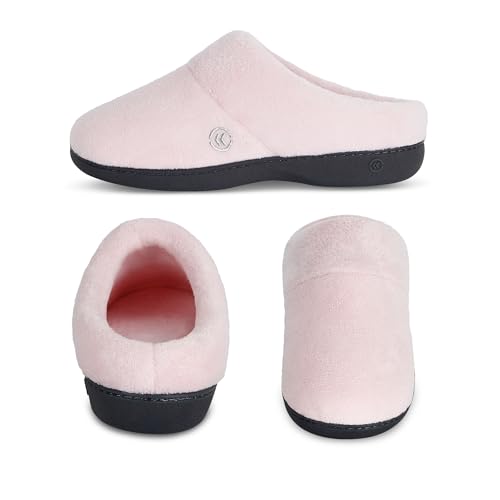 isotoner Men's Classic Clog Slippers with Memory Foam Comfort and Non-Slip Stability, Peony, 7.5-83