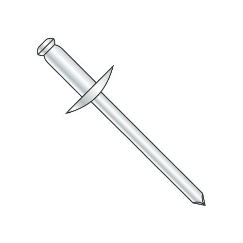 5/32" x .37"-.50" (#58) Large Flange Blind Rivets/All Aluminum/Barrel Length: .675" (Carton: 3,000 pcs)