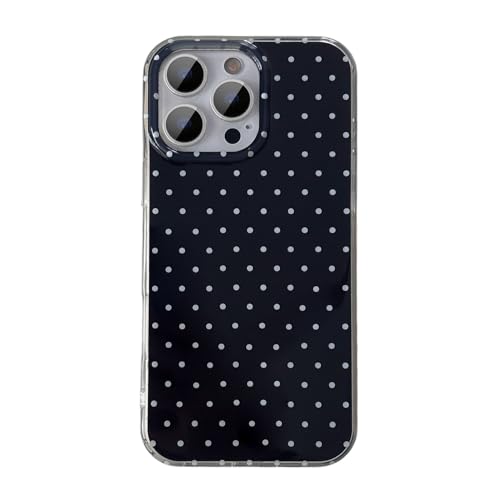 Image of QLTYPRI for iPhone 12/iPhone 12 Pro Case Cute Polka Dot Phone Case, Black