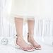 Dufannie Clear Heels for Girls Sandals Cute Nudes Shoes Dress for Wedding Party Comfortable Low Heel Clear Sandals Ankle Strap Chunky for Little Kid Big Kids(3603ClearNude 13)