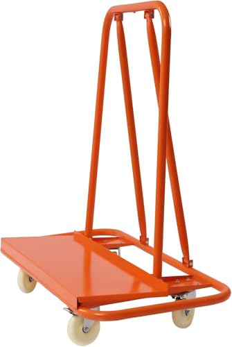 Carrello da trasporto con 4 ruote in gomma piena, capacità di carico di 997,9 kg, per la movimentazione di lastre e cartongesso