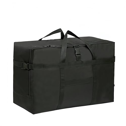 Extra Large Storage Duffle Bag for Travel Waterproof Carry on Weekend Overnight Storage Bag over Luggage for Camping, Moving，shopping (120L-Black)