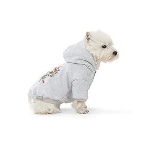 Berkshire Peanuts® Dog Hoodie, Pet Sweater with Leash Hole & Elastic Sleeve, Snug Fit for Puppies, Kittens, and Small Dogs, Small, Snoopy + Woodstock Holiday Lights