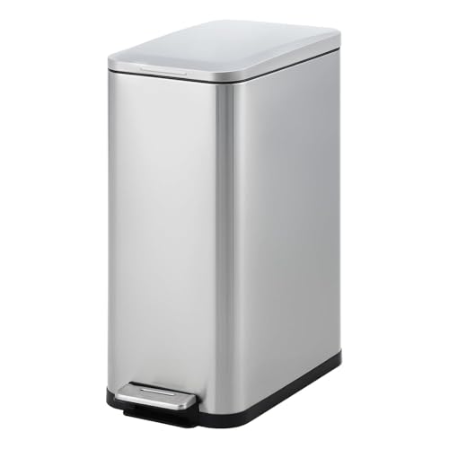Caneca de basura rectangular de acero inoxidable 50 L