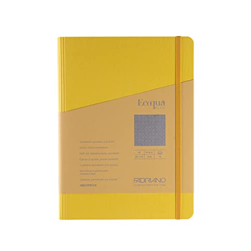 Cahier à spirales Fabriano Ecoqua A5 jaune carnet de notes à points