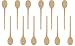 BICB 10-Inch Long Handle Wooden Cooking Mixing Oval Spoons, Beechwood (Set of 12)