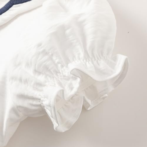 DAVE&BELLA Toddler Girls Sporty Dress Summer Puff Short Sleeve Pleated Sundress School Uniform Tennis Golf Playwear Dress4