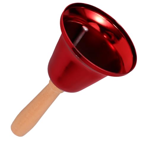 FUNNETOYU Cloche à Main Bois Fort Cloche de Service Multifonctionnelle pour École Restaurant et Événements Appel Pratique Rouge pour Dîner et Attention Immédiate