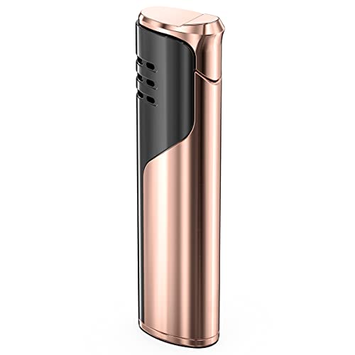 Single Jet Flame Torch Lighter Butane Refillable, Slim Lighter (Sold Without Gas)