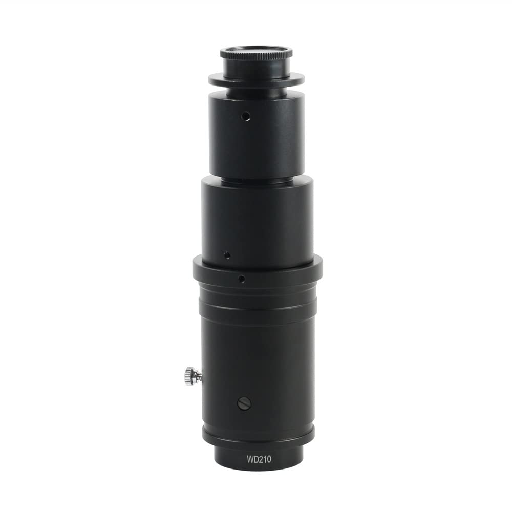 Mikroskop 0,7X-5X einstellbare Vergrößerung 160X 320X Zoom WD105 WD210 C-Mount-Monokularobjektiv for HDMI VGA USB-Mikroskopkamera, Arbeitsabstand 105 mm -220 mm oder 210 mm -480 mm(160X)