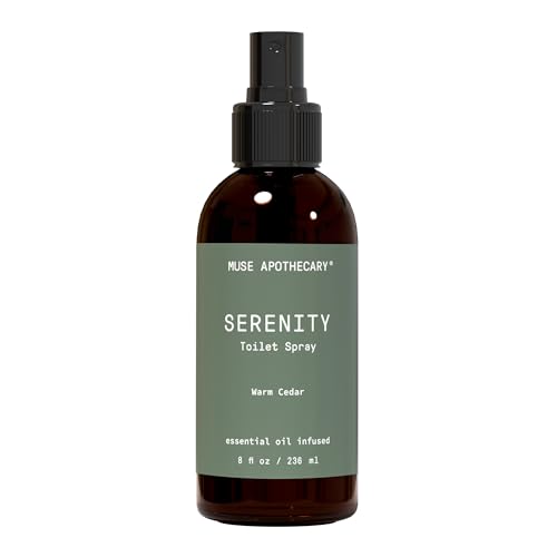 Muse Apothecary Flush Ritual - Botanical Collection - Aromatic &amp; Refreshing Toilet Spray, Use Before You Go, Infused with Natural Aromatherapy Essential Oils - 8 oz, Warm Cedar