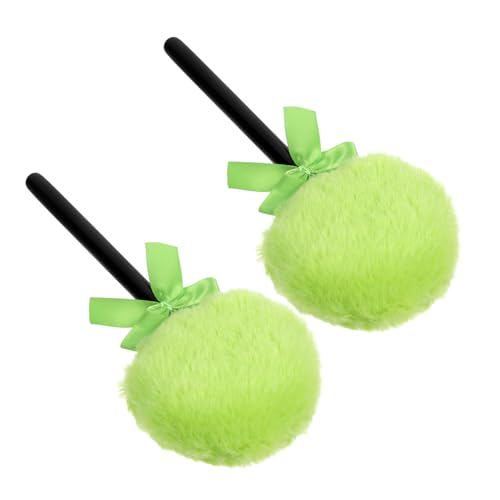 WEKADRIN 2個 チークブラシ メイクアップ用 粉パフ ハンドル付き 軽量 携帯用 美容愛好者へ 送料