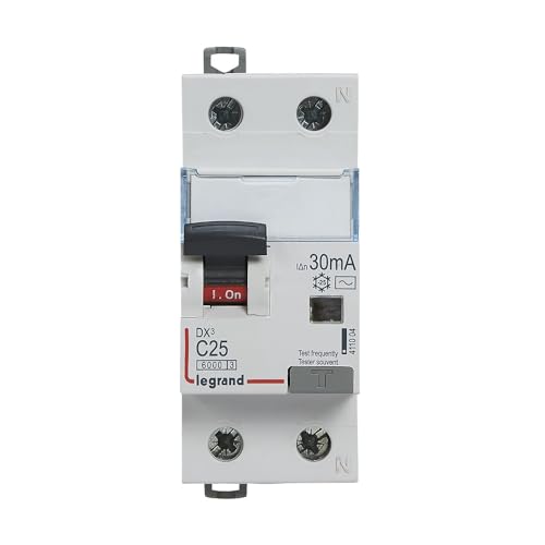 411004 Disjoncteur Différentiel 25a - 30ma - Type Ac - 1p+n - 2 Modules - Neutre à Droite - Auxiliarisable - Legrand