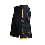 Fashion Track MTB Shorts - Inner Padded, Baggy, Breathable Mens Mountain Bike Shorts - 6 Pockets Cycle Shorts for Cycling, Running, Hiking and Outdoor Lifestyle (XL, Black/Orange)
