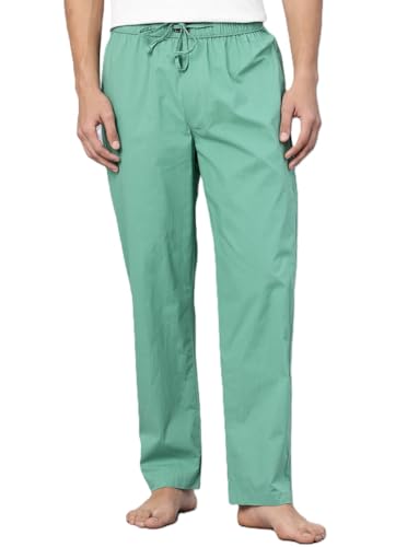 Image of Majestic Man Men's Pure Cotton Solid Lounge Pyjama Pants| Comfort Fit | Elastic Waist with Drawstring | 3 Pockets | Front Zip Closure