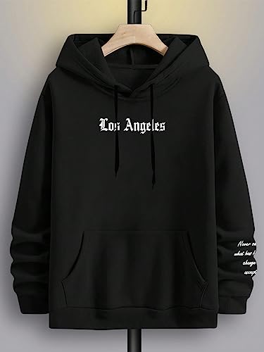 SHENHE Men's Graphic Hooded Sweatshirt Oversized Letter Print Casual Hoodie Pullover2