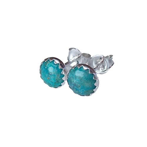 Chrysocolla Stud Earrings in Sterling...