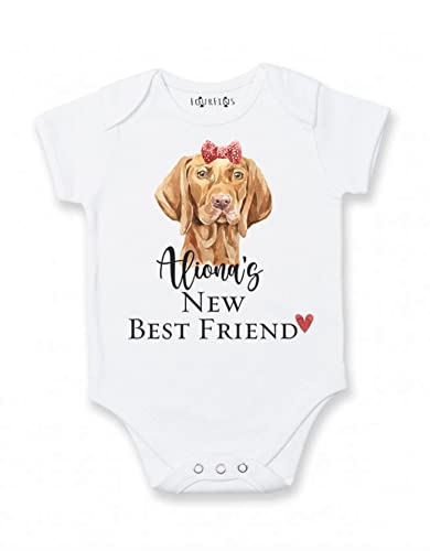 New best friend Vizsla baby clothes Personalized dog baby outfit