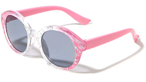 Round Butterfly Crystal Glitter Kids Sunglasses