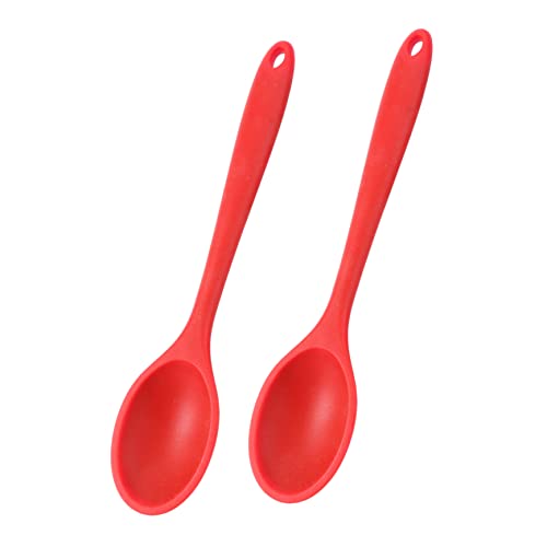 Cabilock 2pcs Food Grade Serving Spoon Long Handle Kitchen Utensils for Mixing Serving Soups Stews and More Random Color Tableware for Home Restaurant Use Random Color