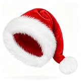 Christmas Hat,Plush Santa Hat for Adults Christmas Hats Adult Party Costume