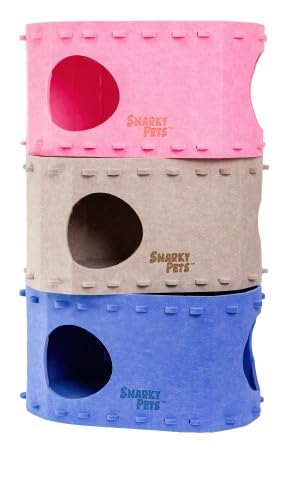 Tess & Liza Felt Cat Cave – Cozy Hideaway for Cats & Kittens | Eco-Friendly Felt Cat House | Durable & Spacious Cat Bed for Large Cats | Stylish Indoor Pet Furniture by Snarky Pets™ Brown