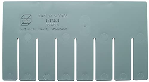 Quantum DS92050 Short Divider Accessory Compatible with DG92050 Grid Storage Bin for Commercial Industrial Warehouse Factory Hardware Store Electronic and Garage Shop | Gray, Polypropylene (Pack of 6)