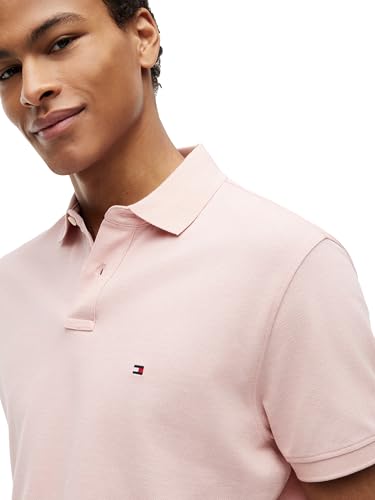 Image of Tommy Hilfiger Men's Short Sleeve Polo Shirts in Classic Fit with Stretch and Organic Pique Cotton